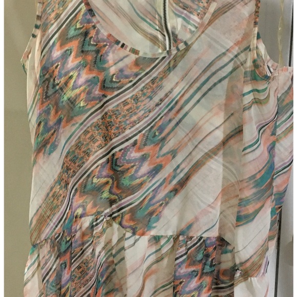 SHEER SLEEVELESS TOP/ ZIPPER RUFFEL BOTTOM - Picture 8 of 10